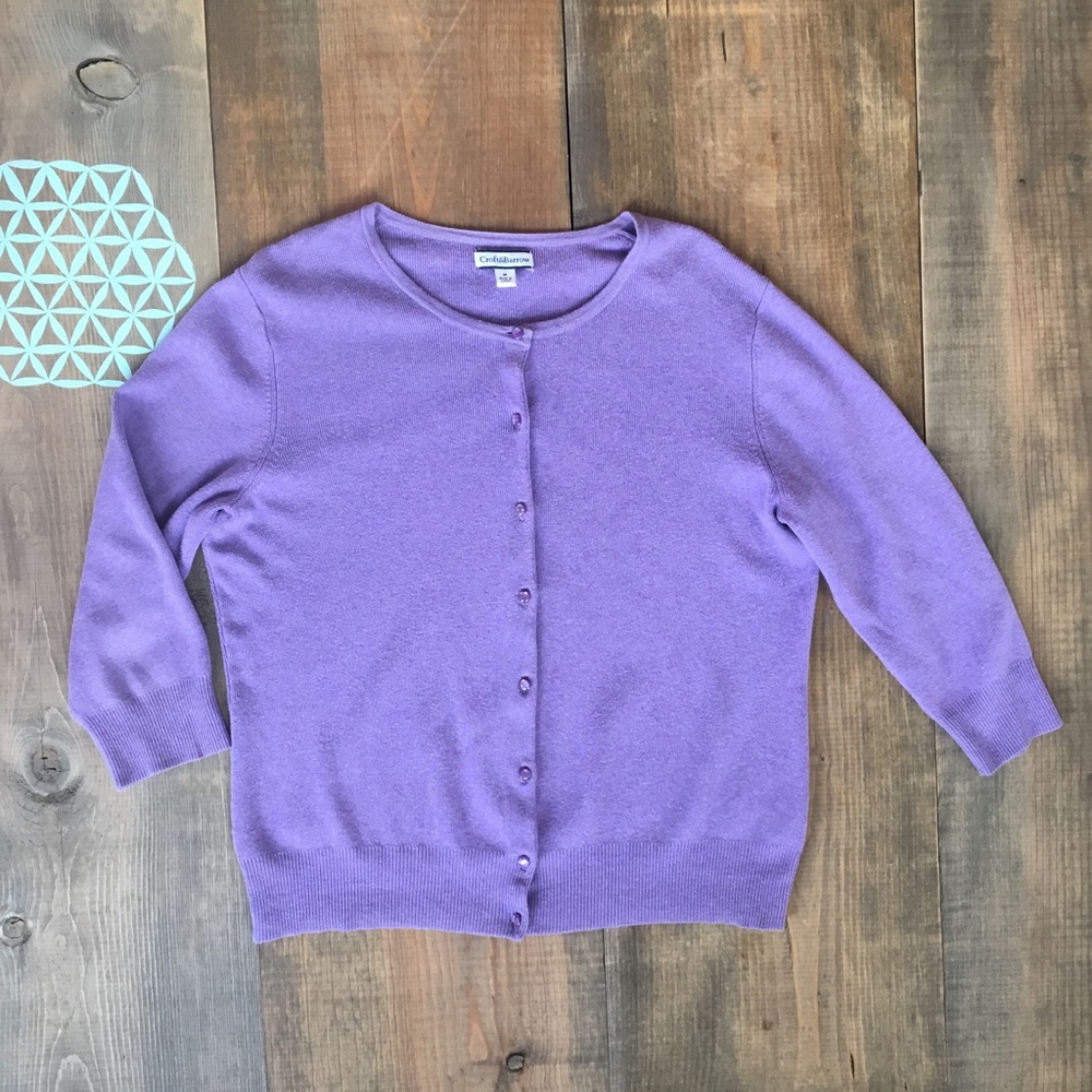 Croft & Barrow Purple Button Front Sweater. Sz M